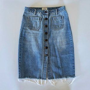 Marine Layer Celine Denim Midi Skirt - Small 4